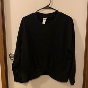 Cropped Sweatshirt with Knot at the Bottom